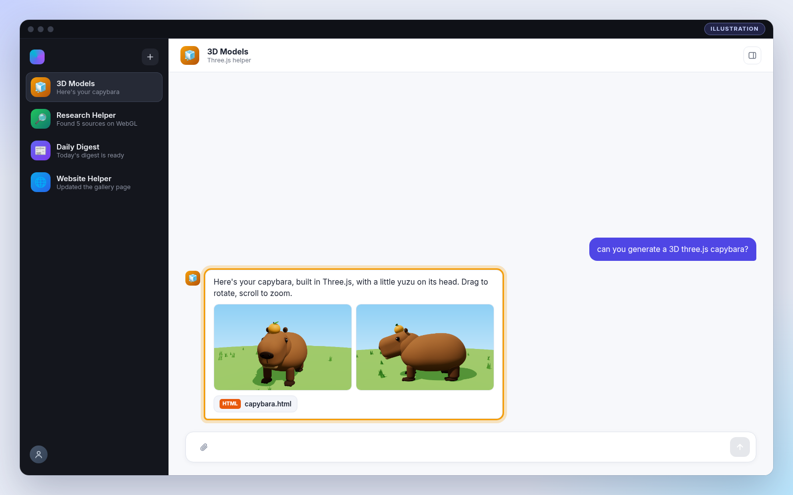 Grok Bot replies with a preview and an attached HTML file