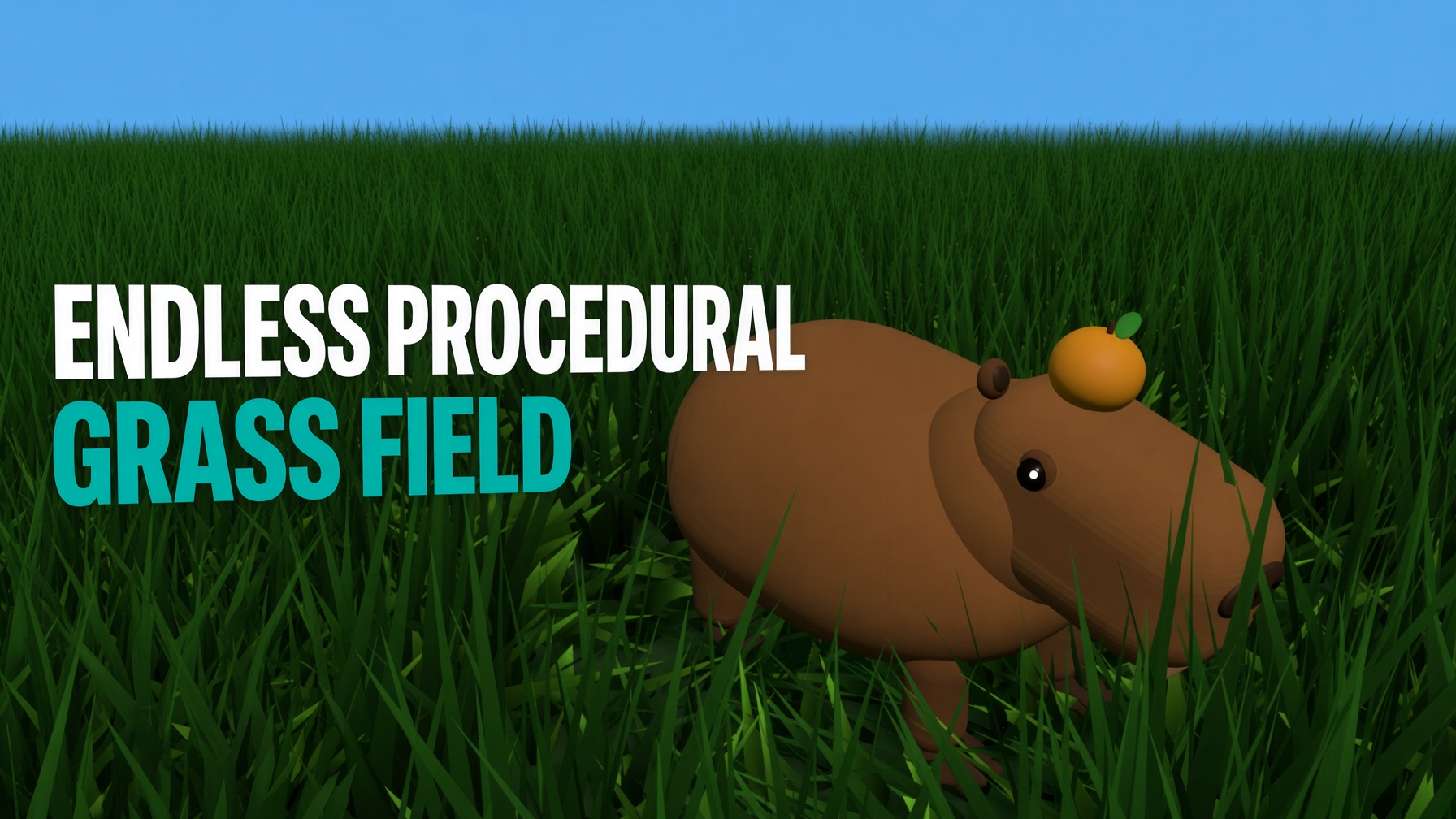 Endless procedural grass field with wind shaders