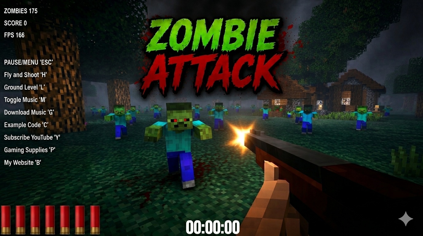 Zombie Attack 3D browser survival game